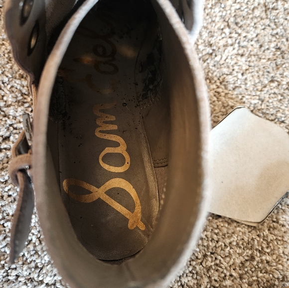 Sam Edelman Suede Cream and Grommet Ankle Boots - Picture 14 of 14